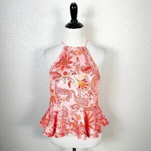 Cinq a‎ Sept Womens Sofie Pink Paisley Print Tank Top Size X-Small